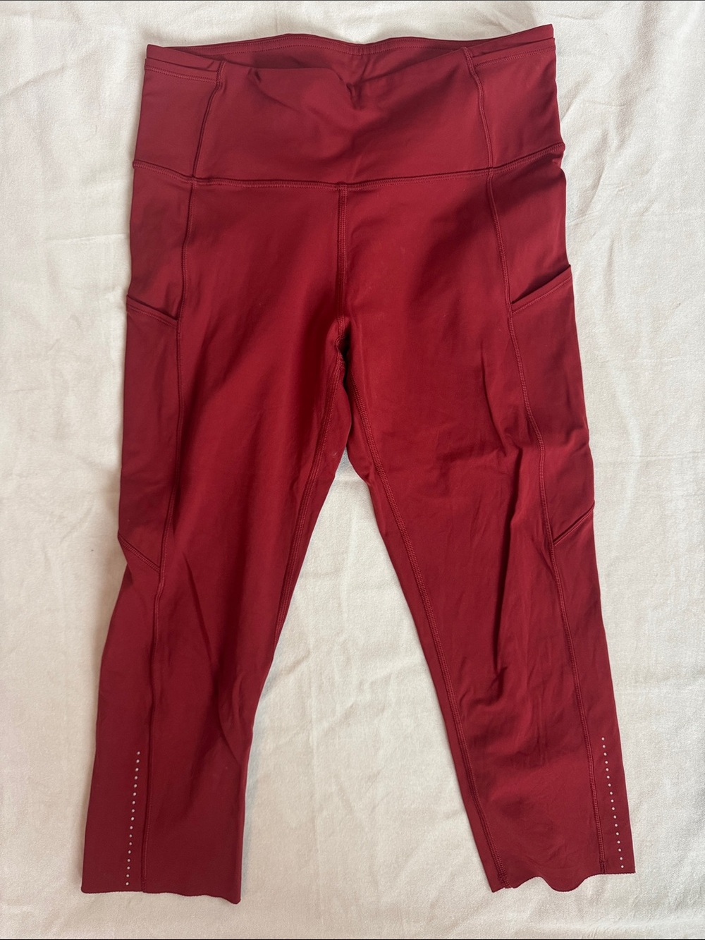 lululemon athletica Fast & Free 19" Crop Legging Dark Sport Red size 8